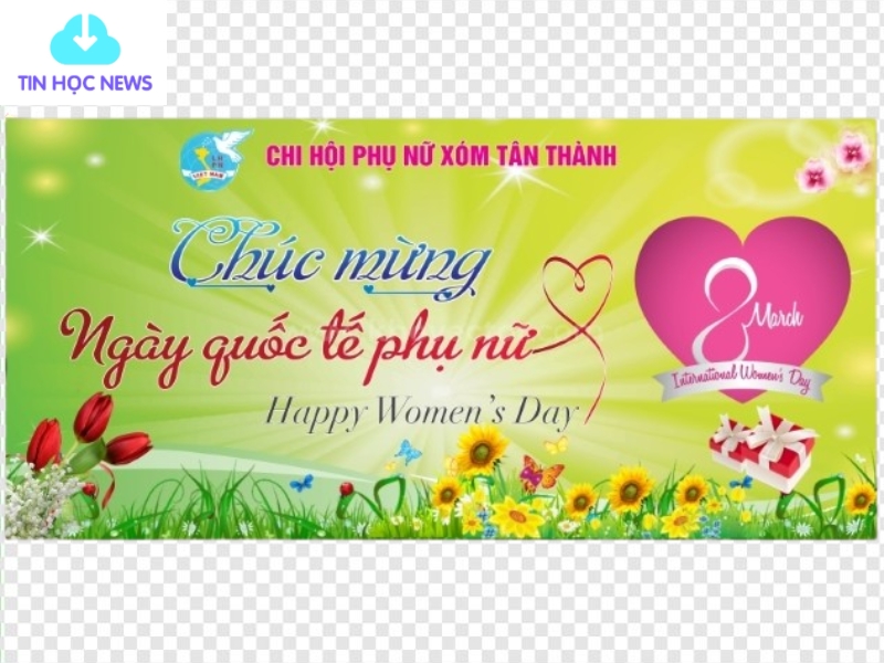 Banner chúc mừng ngày quốc tế phụ nữ