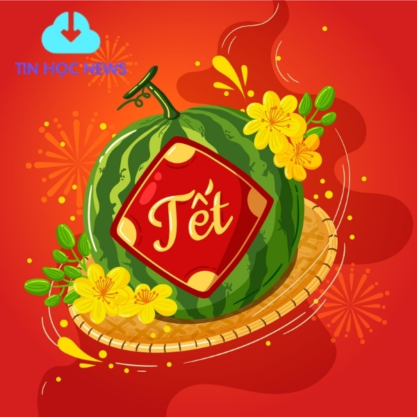 Hoa mai ngày tết vector