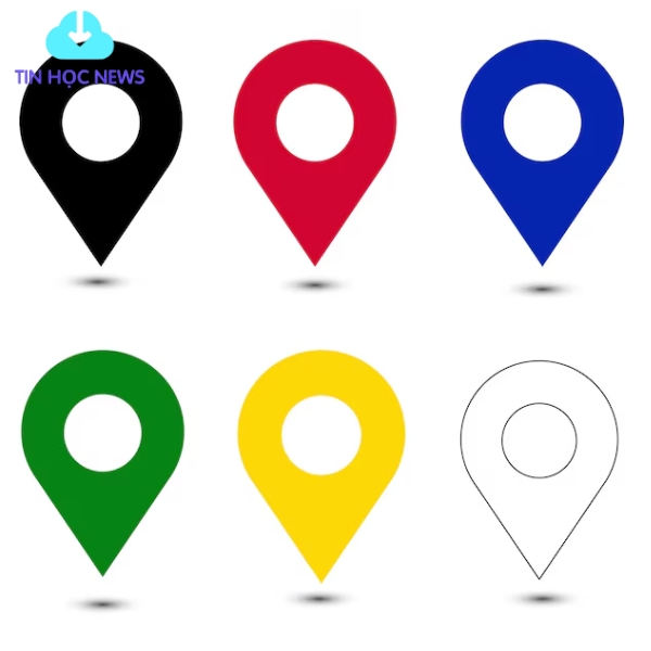 Icon vector địa chỉ nhiều màu