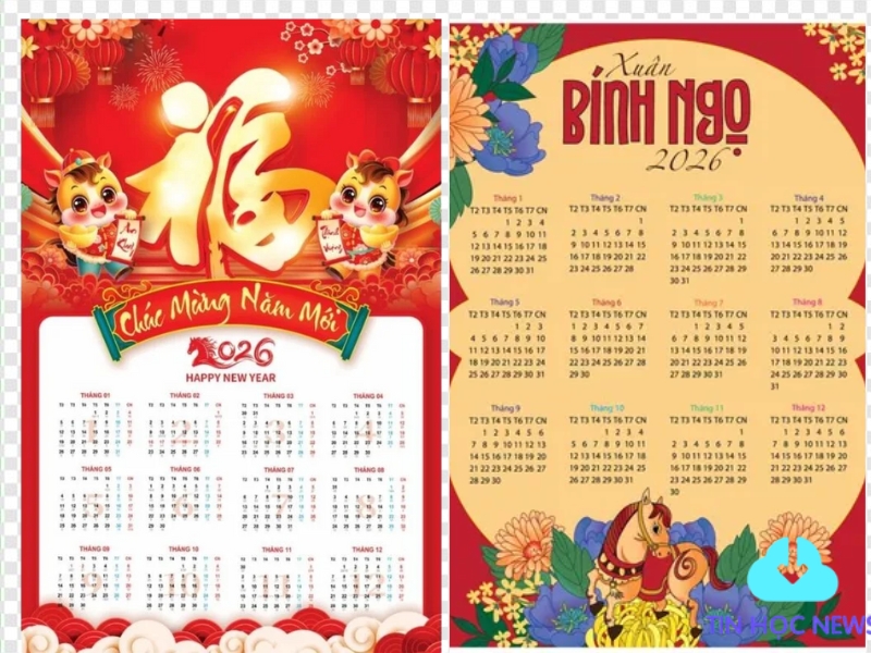 Gợi Ý 10+ Mẫu Lịch Âm 2026 Vector Đẹp Mắt Và Miễn Phí Lịch âm 2026 treo tường vector