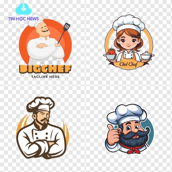 Logo đầu bếp vector