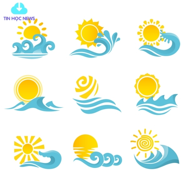 Logo mặt trời vector file PNG