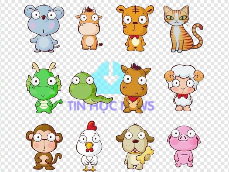 12 con giáp vector dễ thương
