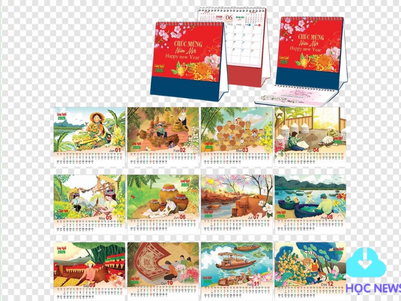 Gợi Ý 10+ Mẫu Lịch Âm 2026 Vector Đẹp Mắt Và Miễn Phí Thiết kế lịch âm 2026 để bàn siêu đẹp file PNG