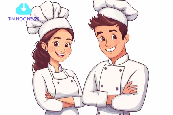 Vector đầu bếp nam và nữ PNG