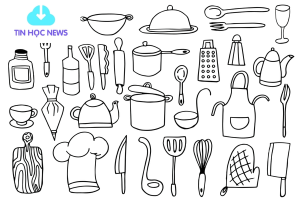 Vector dụng cụ đầu của đầu bếp