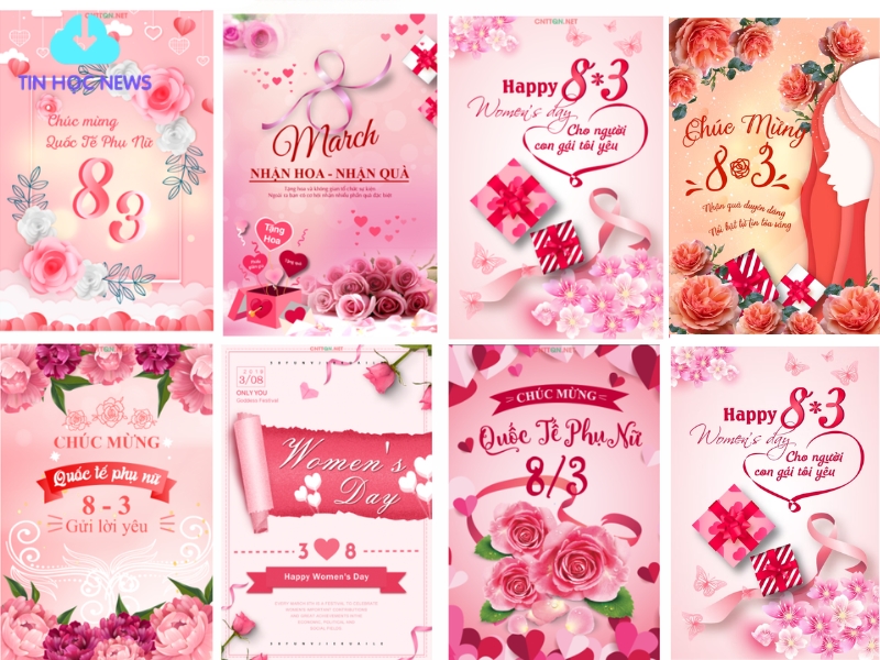 Vector hoa và thiệp chúc mừng 8_3