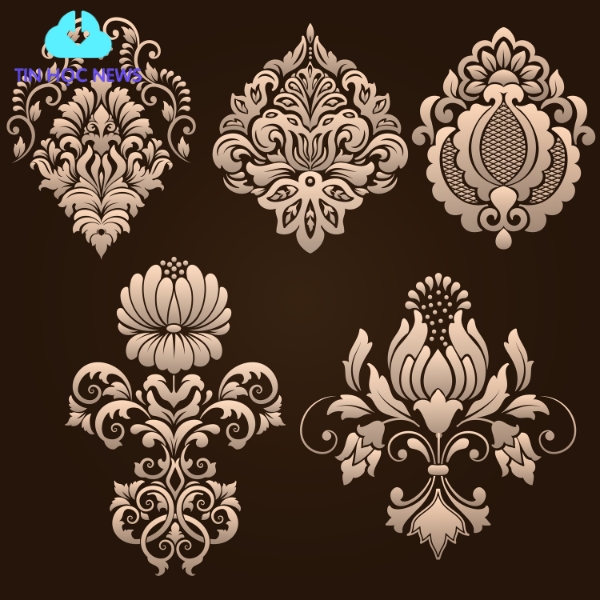 Vector hoa văn Khmer vector