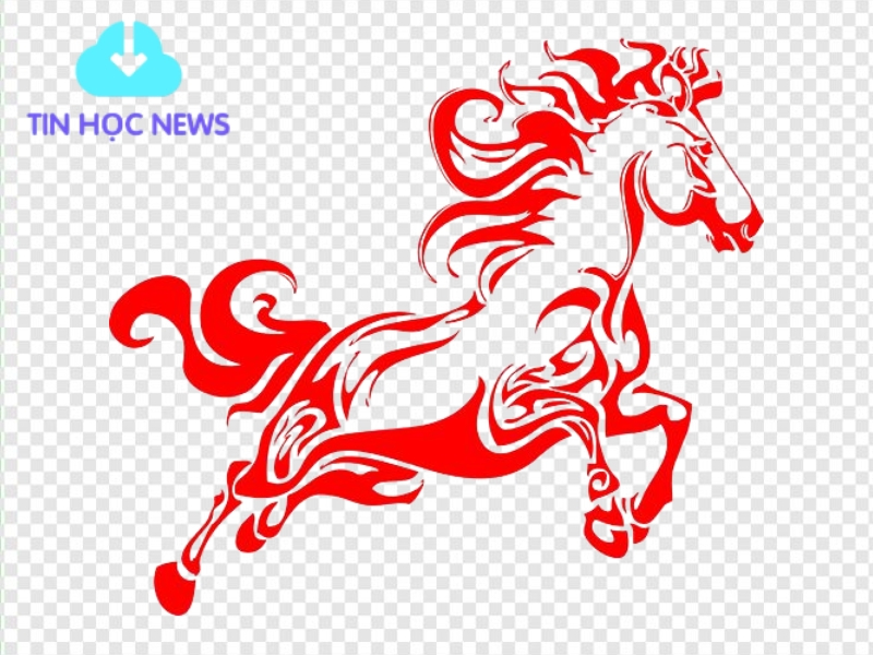 Vector ngựa màu đỏ