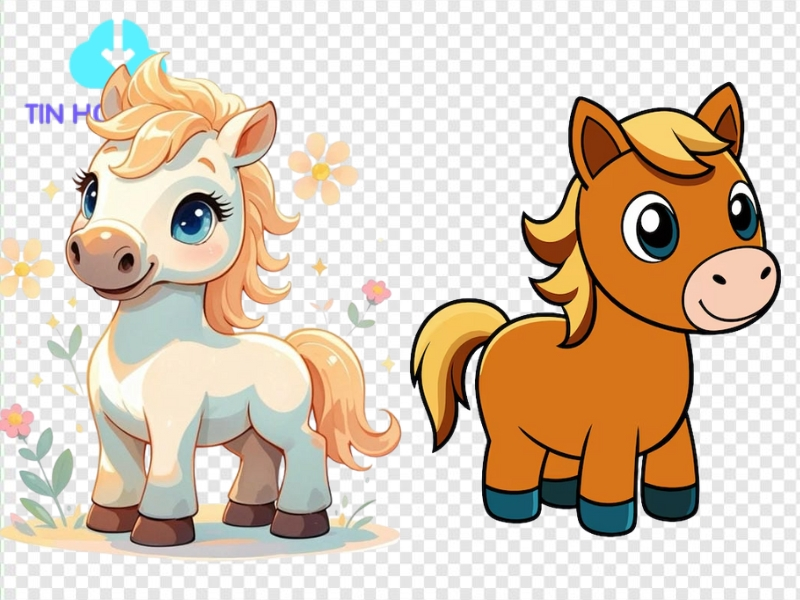 Vector ngựa hoạt hình siêu dễ thương