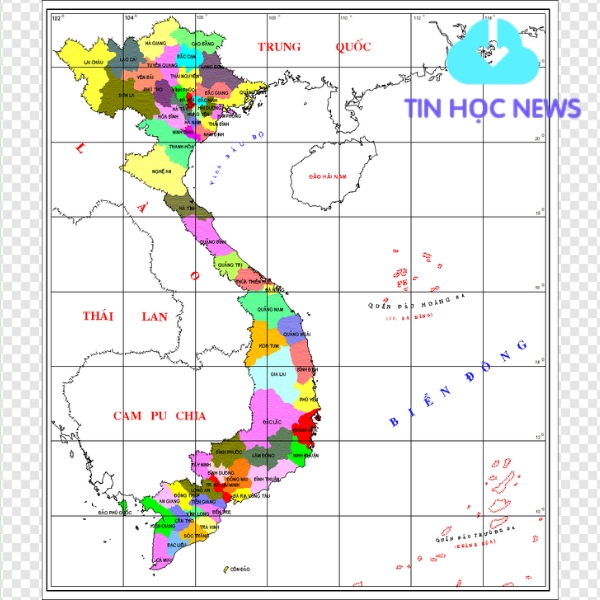Bản đồ việt nam 63 tỉnh thành vector