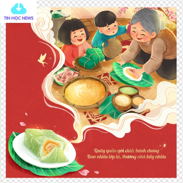 Bánh chưng bánh tét vector