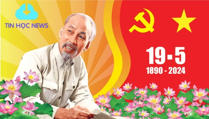 Hình bác Hồ vector đẹp có hoa sen