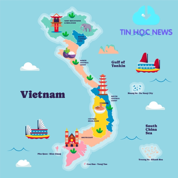 Hình bản đồ việt nam vector