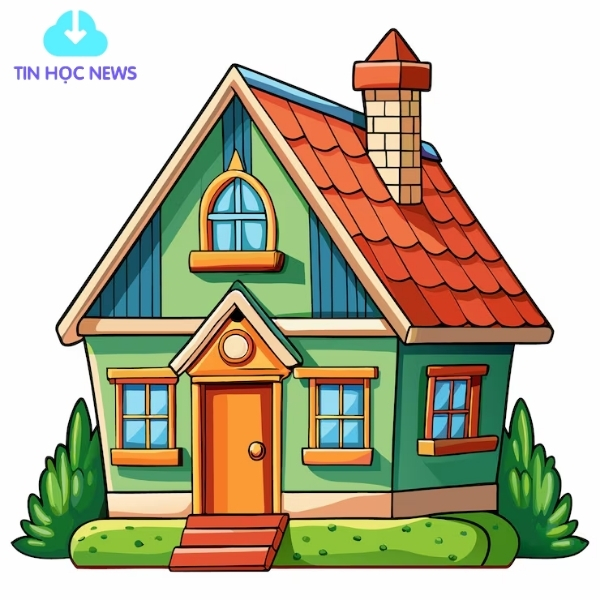Hình ngôi nhà hoạt hình vector