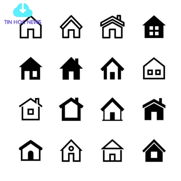 Icon ngôi nhà vector cho thiết kế website