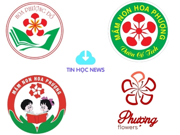 Logo hoa phượng đỏ vector