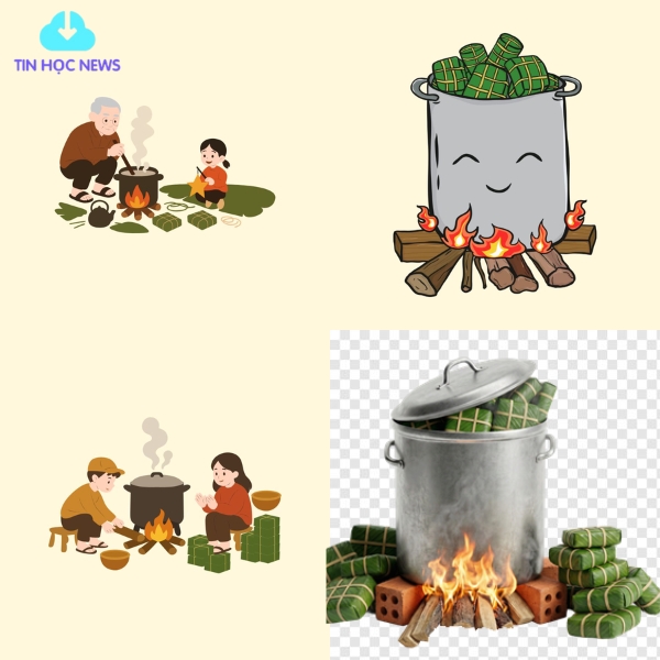 Nồi vector bánh chưng