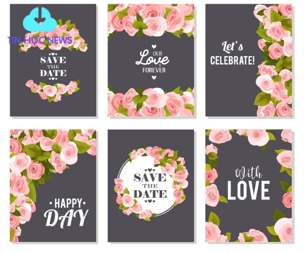 Tải Hoa Hồng Vector Đẹp File Corel, PNG, PSD, PNG Miễn Phí Thiệp Hoa hồng vector