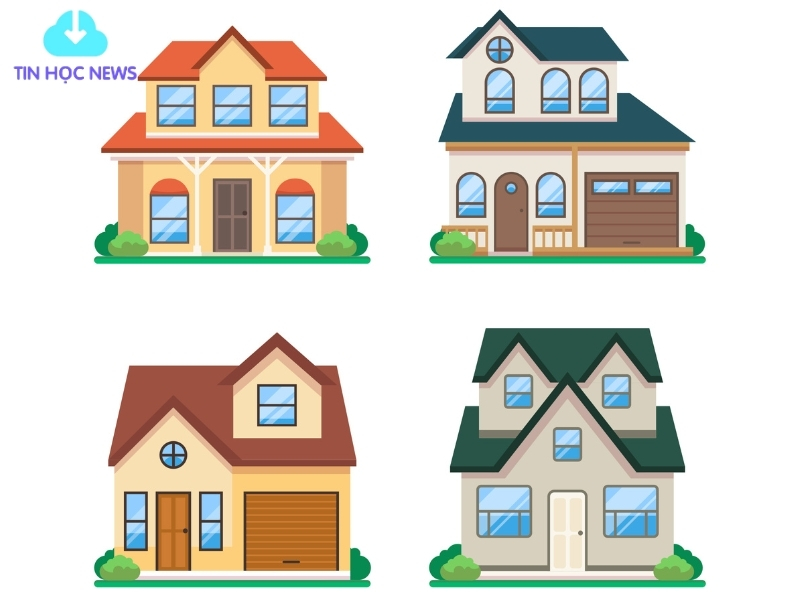 Vector nhà lầu đẹp