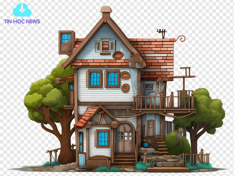 Vector nhà lầu sắc nét File PNG