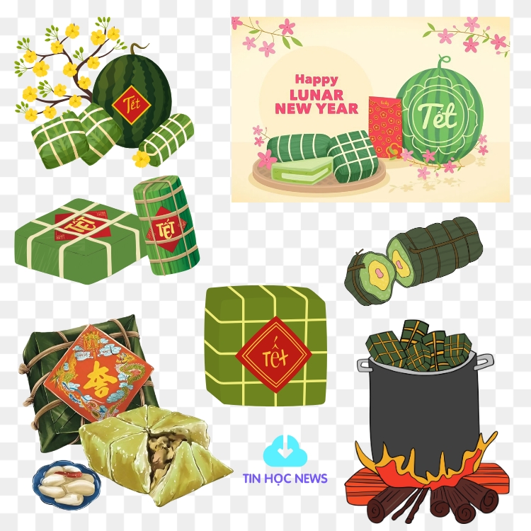 Download 99+ Hình ảnh Bánh Chưng, Bánh Tét Vector PNG