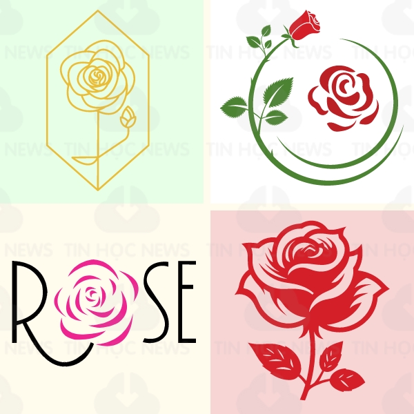 Tổng Hợp Hình Hoa Hồng Vector Đẹp Nhất Cho Trang Trí download logo hoa hong vector dep 1
