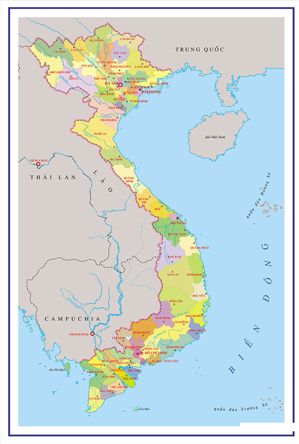 Hình bản đồ Việt Nam vector