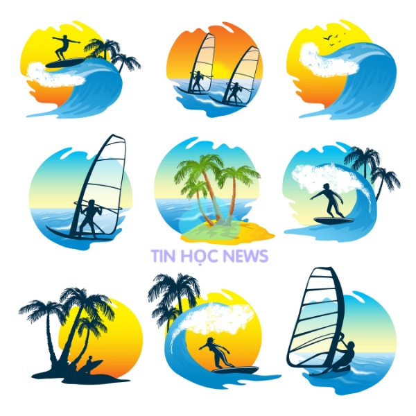 Download Logo Bãi Biển Vector Đẹp, Mới Nhất Miễn Phí File AI, PNG, EPS Logo lướt sóng biển vector