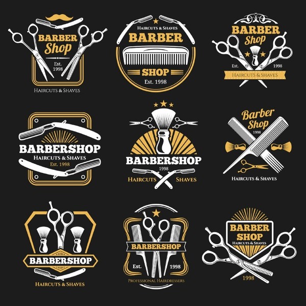 logo barber shop vector