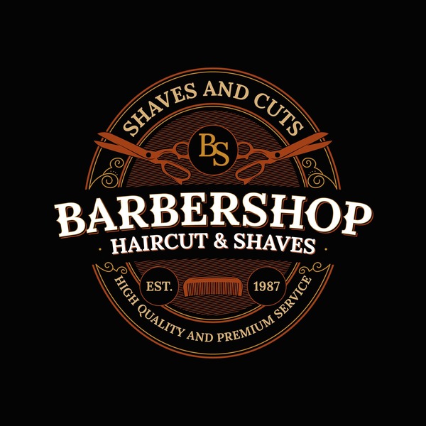 logo barber shop vector