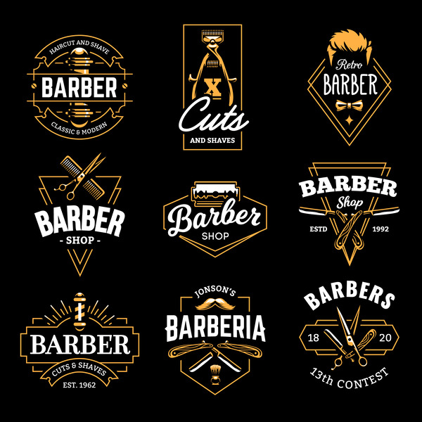 logo barber shop vector