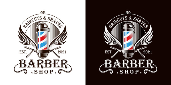 logo barber shop vector