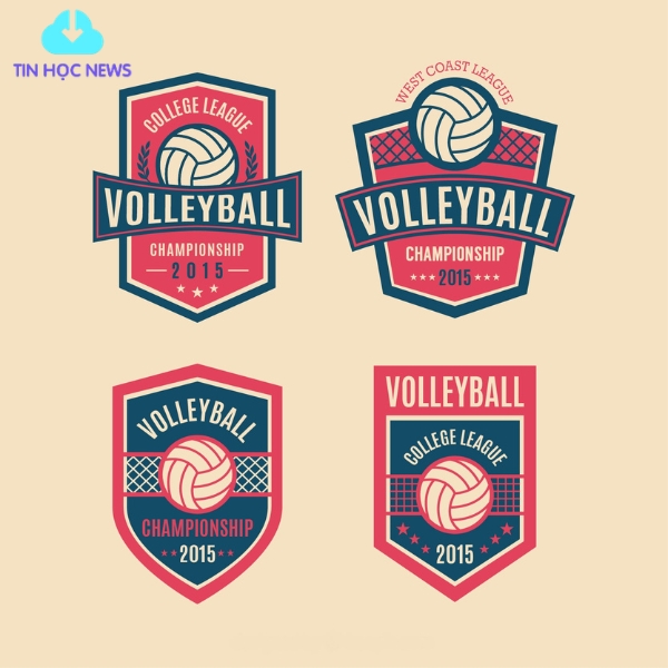 logo bóng chuyền vector​ 