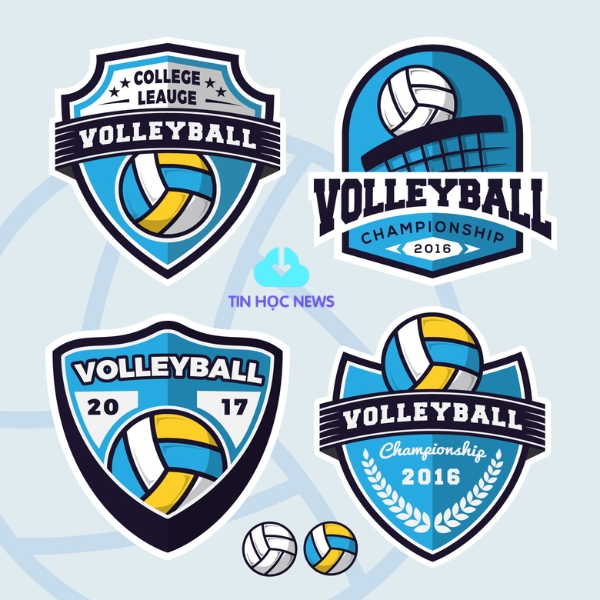 logo bóng chuyền vector​