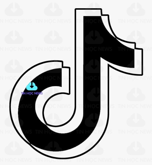 logo tiktok trang den