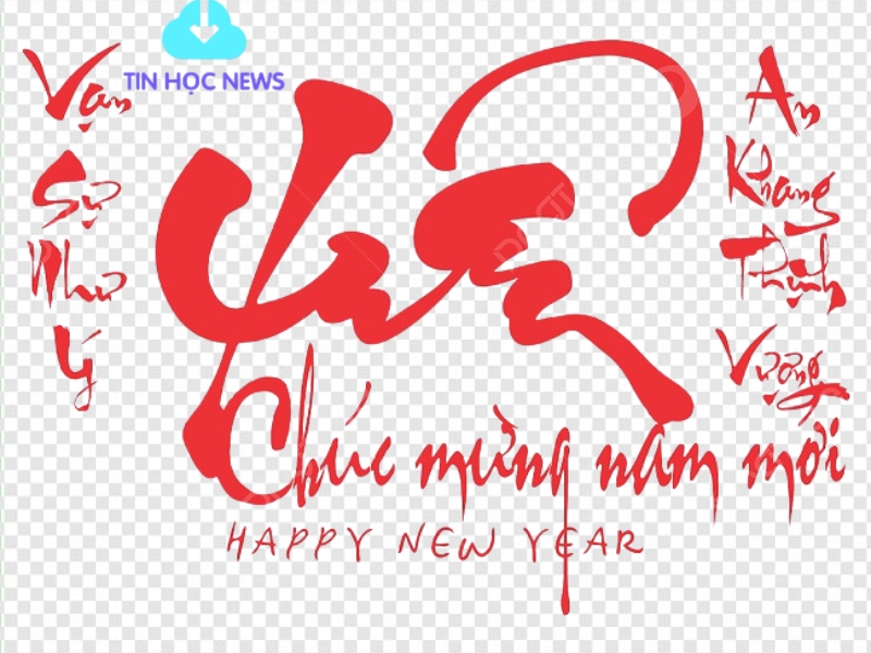 Câu chúc mừng năm mới vector