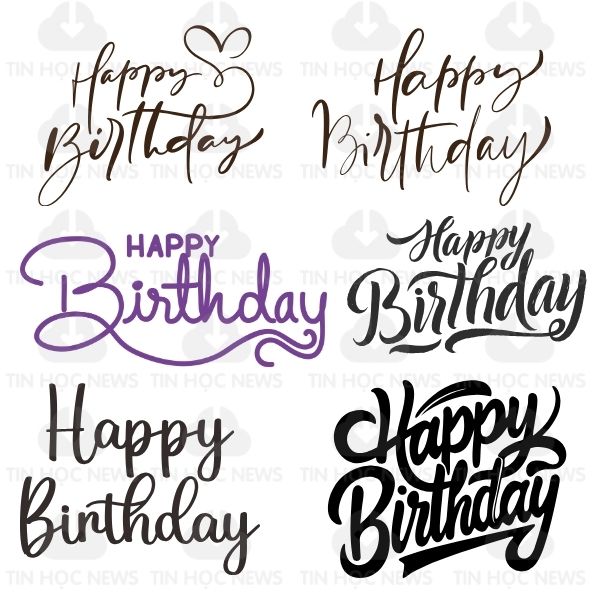 Download 20+ Mẫu Chữ Happy Birthday Vector Đẹp Free AI, EPS, JPEG, PNG ...