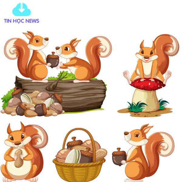 Con sóc hoạt hình vector