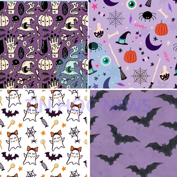 Halloween background vector vui nhon