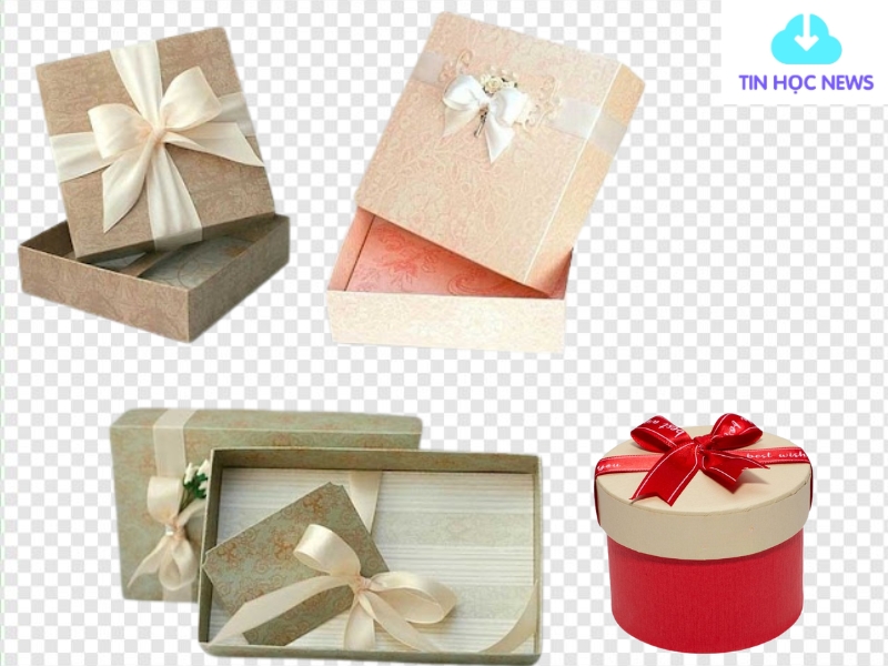 Hộp quà kiểu đơn giản lãng mạn vector