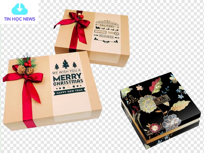 Hộp quà vector cho trang trí noel