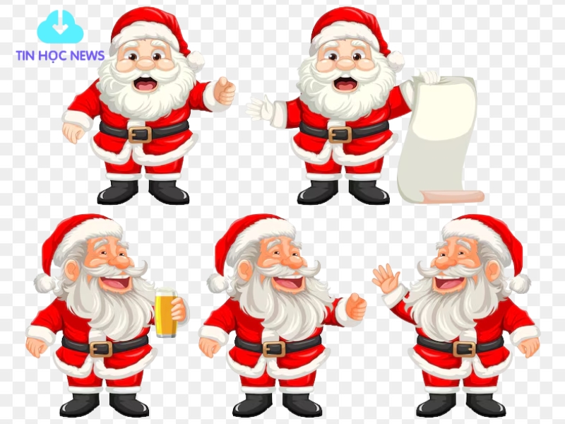 Bộ Sưu Tập 10+ Mẫu Ông Già Noel Vector Đẹp, Mới Nhất Cho Thiết Kế, In Ấn, Trang Trí Giáng Sinh Vector ông già Noel