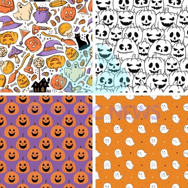 cute Halloween background vector