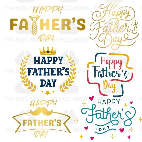 font chu happy fathers day vector cho thiep