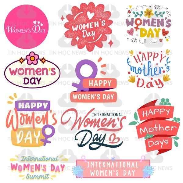 mau chu Happy Womens Day 2010 vector doc dao