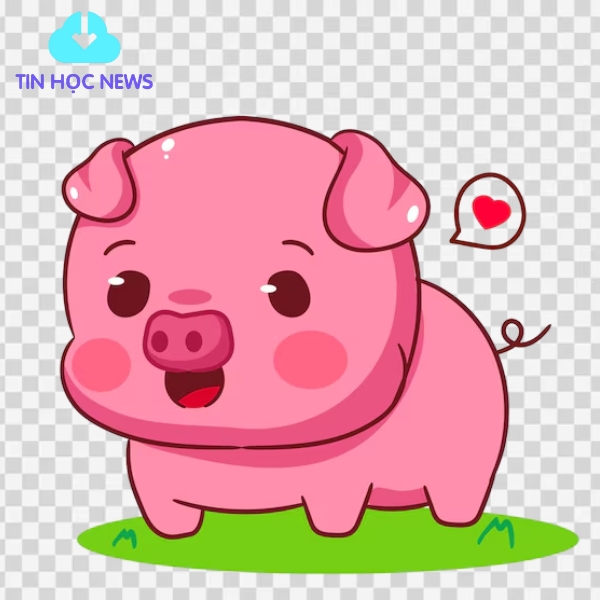 Con heo hoạt hình vector dễ thương