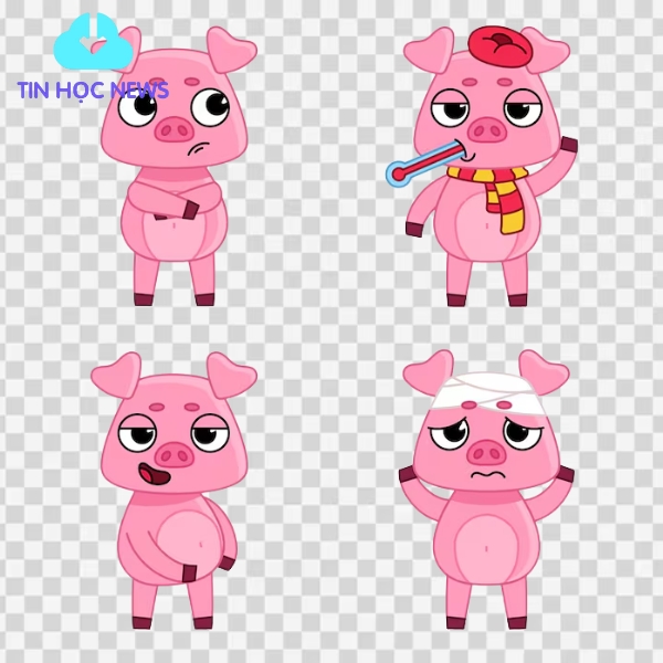 Con heo hoạt hình vector ngộ nghĩnh