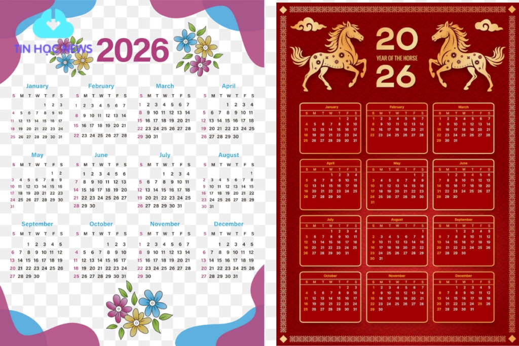 Lịch năm Bính Ngọ Năm 2026 file JNG