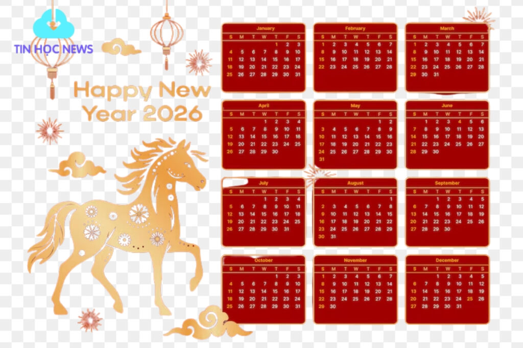 Vector lịch âm dương 2026